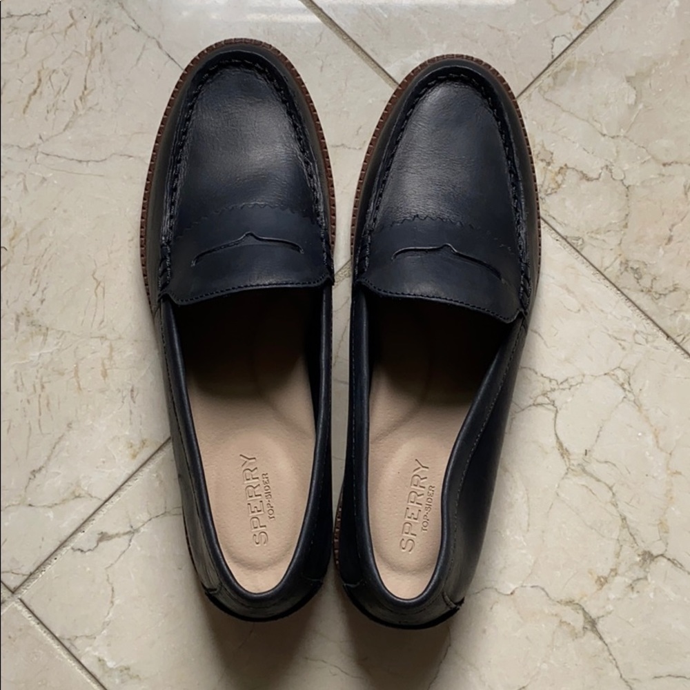 Sperry Black Leather Loafers